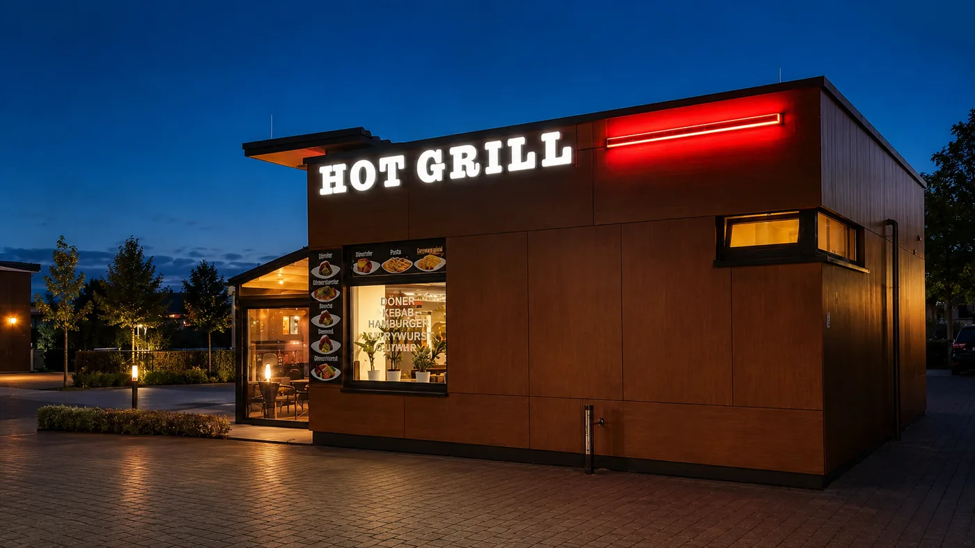Hot Grill bei Nacht